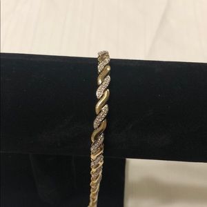 14k yellow gold w/ small diamonds Tennis Bracelet